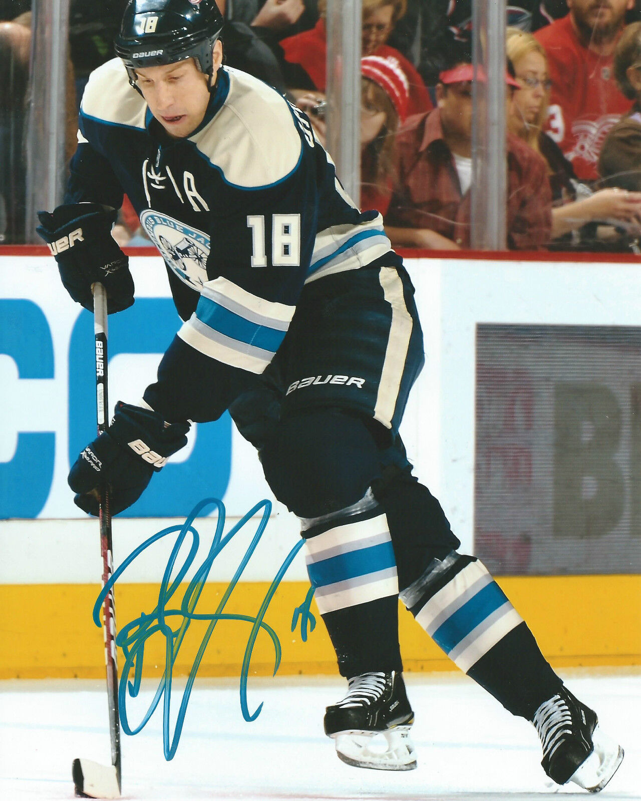 **GFA Columbus Blue Jackets *RJ UMBERGER* Signed 8x10 Photo Poster painting R4 COA**