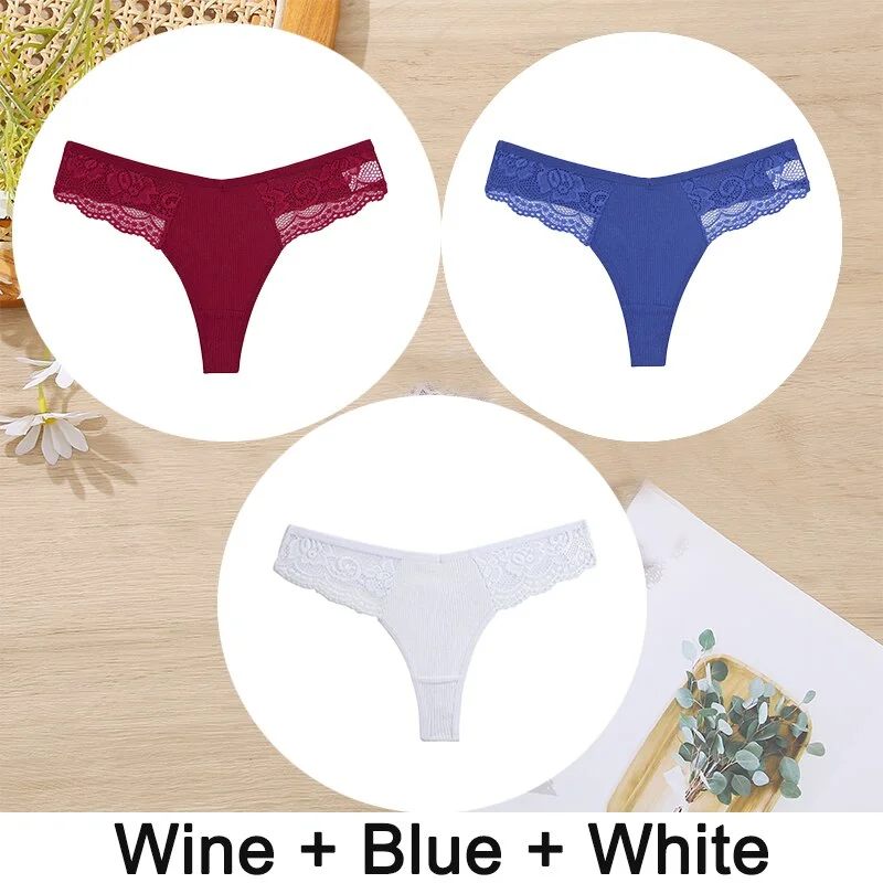 Billionm Cotton Panties for Women Sexy Lace Underwear G-String Underpants Female Perspective Hollow out Soft Intimate Lingerie