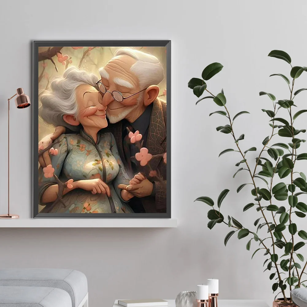 Full Round Diamond Painting 30*40cm - Elderly Couple