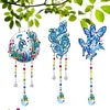 6Pcs DIY Diamond Painting Wind Chimes Crystal Window Suncatcher Craft Set Birthday Gifts Home Garden Decor