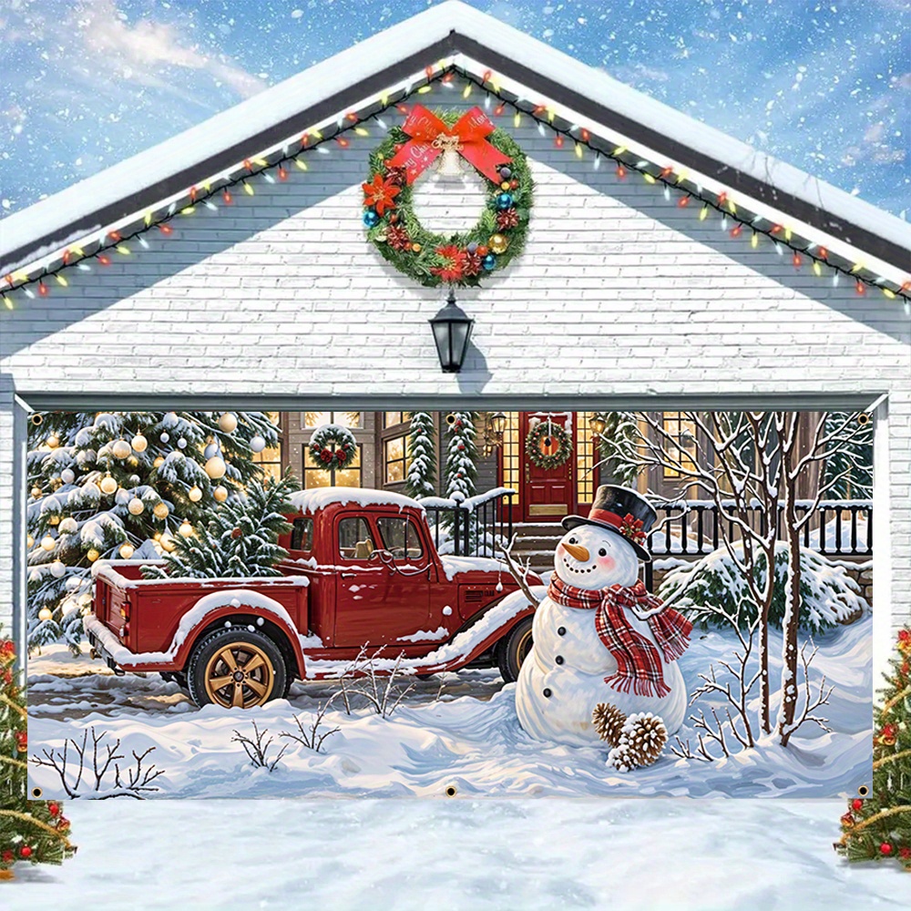 Tegooe Christmas Garage Door Banner Decoration - Large 3D Effect Holiday Mural for Outdoor Walls Overlays Multiple Sizes A...