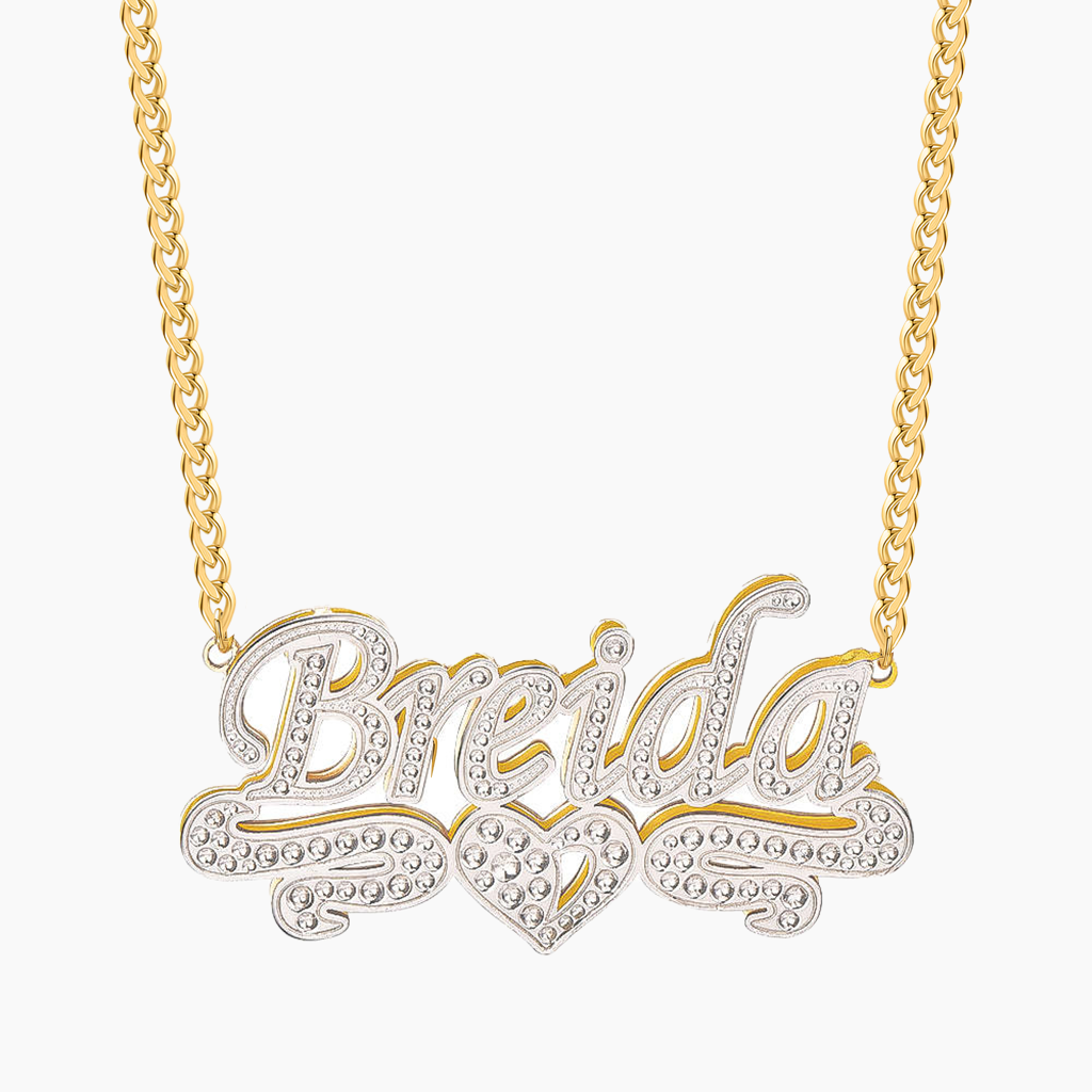 Custom Two-Tone Double Name Necklace
