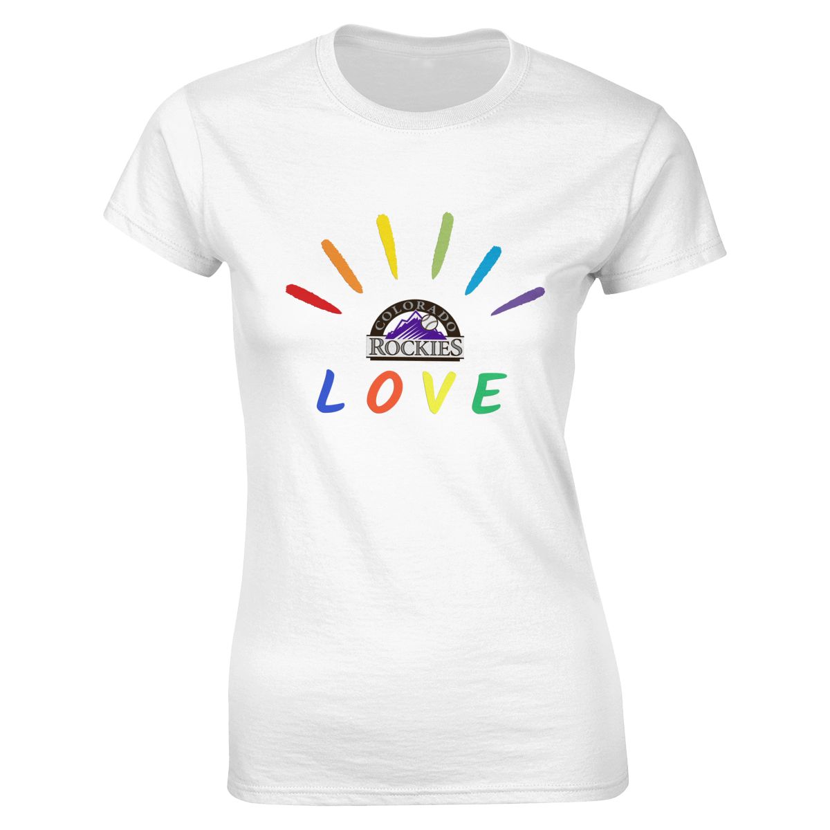 Colorado Rockies Pride Love Women's Crewneck T-Shirt