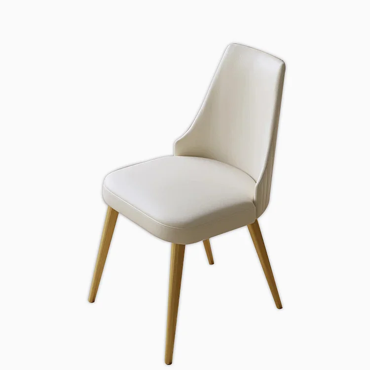 Homemys Modern Upholstered Dining Chair PU Leather Dining Chair Metal