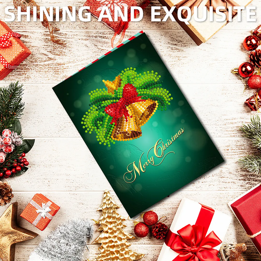8PCS Christmas DIY Diamond Painting Greeting Card Kits with Envelopes Diamond Art Greeting Cards Diamond Art Cards Kits for Adults DIY Crafts Family Friend Gifts