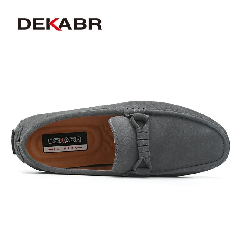 DEKABR New 2022 Men Cow Suede Loafers Spring Autumn Genuine Leather Driving Moccasins Slip on Men Casual Shoes Big Size 38~46