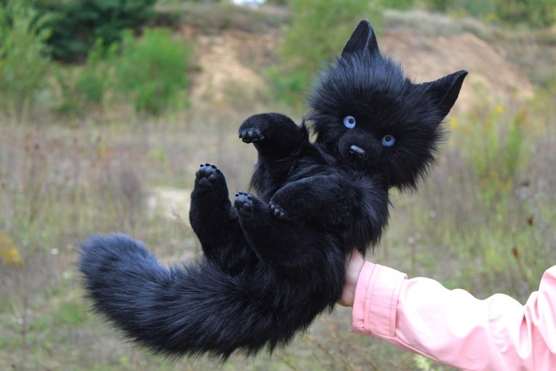 black wolf stuffed animal