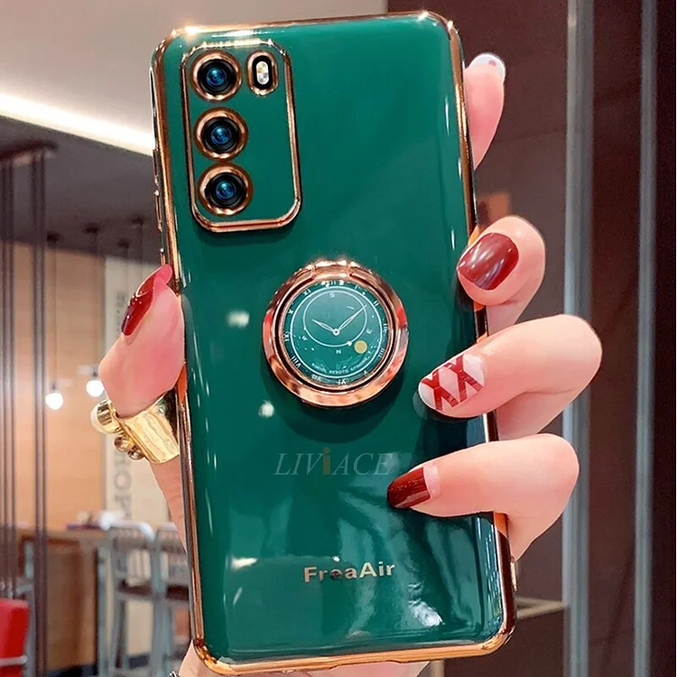 Ring Holder Silicone Phone Case For Xiaomi Mi Poco M3 Luxury Plating Gold Bumper Stand Soft Tpu Back Cover xiomi poko M3 houses