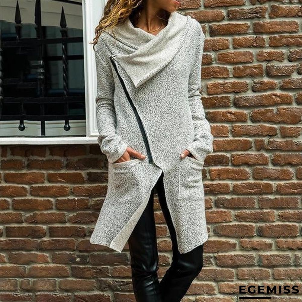 Autumn Zipper Long Fluffy Sweatshirt | EGEMISS