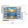 40 * 30CM - Rundbohrer Diamantmalerei - Fenster Meereslandschaft