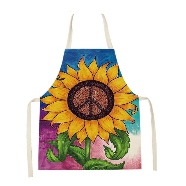 Linen Kitchen Apron - Sunflower letclo DZ0126