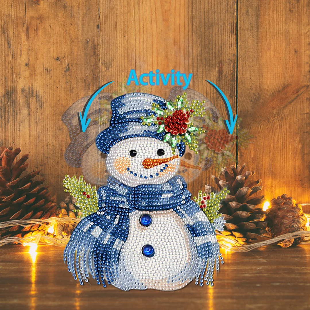 Snowman DIY Acrylic Shaking Head 5D DIY Diamond Art Tabletop Ornament Home Decor