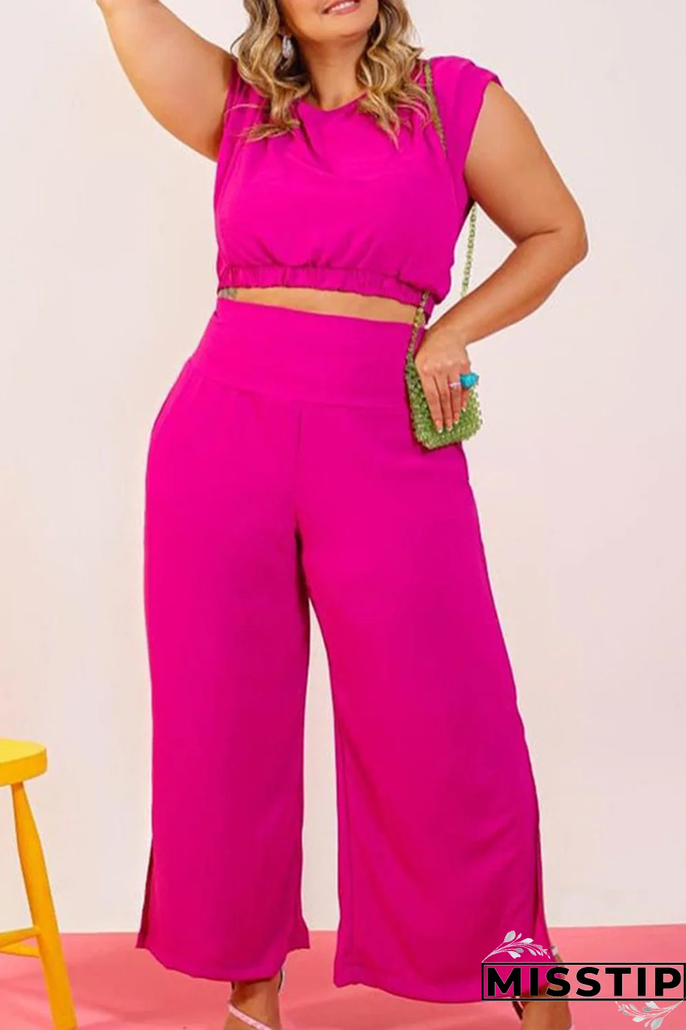 Black Casual Solid Patchwork O Neck Plus Size Two Pieces