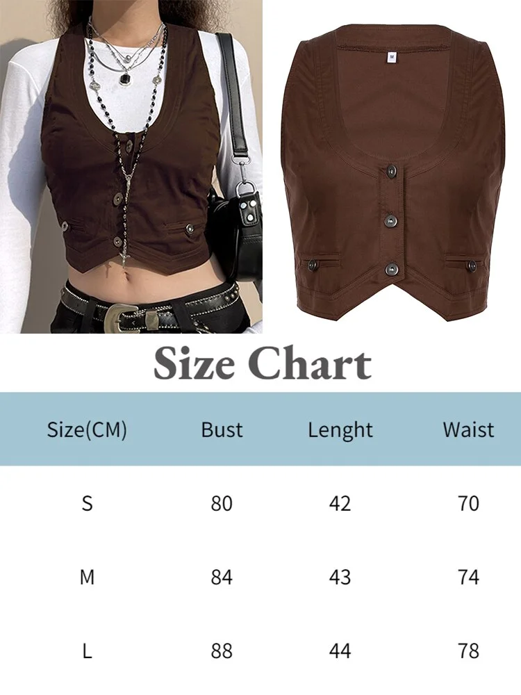 Jacuqeline Y2K Clothes Ruffle Tank Tops Women Button Racerback Fairy Grunge Vest Vintage Crop Tops Harajuku Gothic Preppy Corset