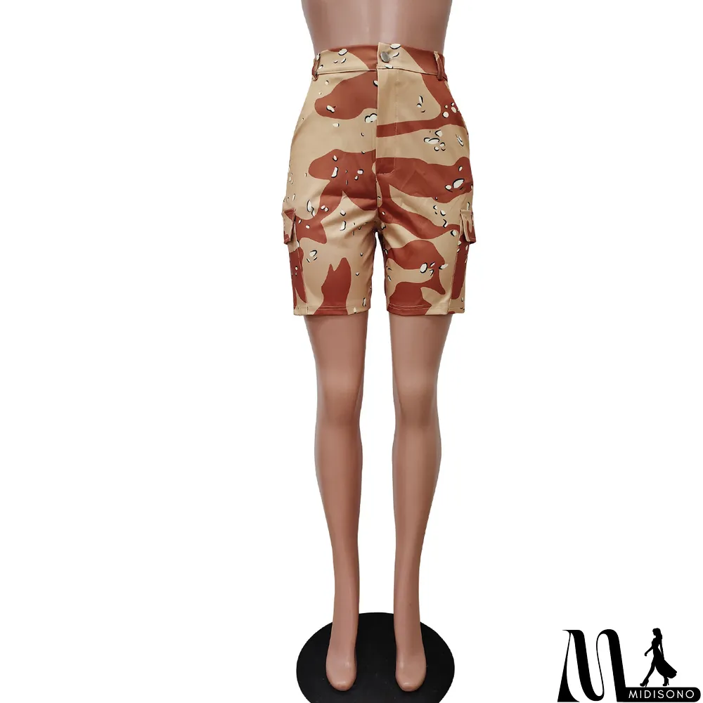 MidiSono - Summer Women's Camo Cargo Shorts