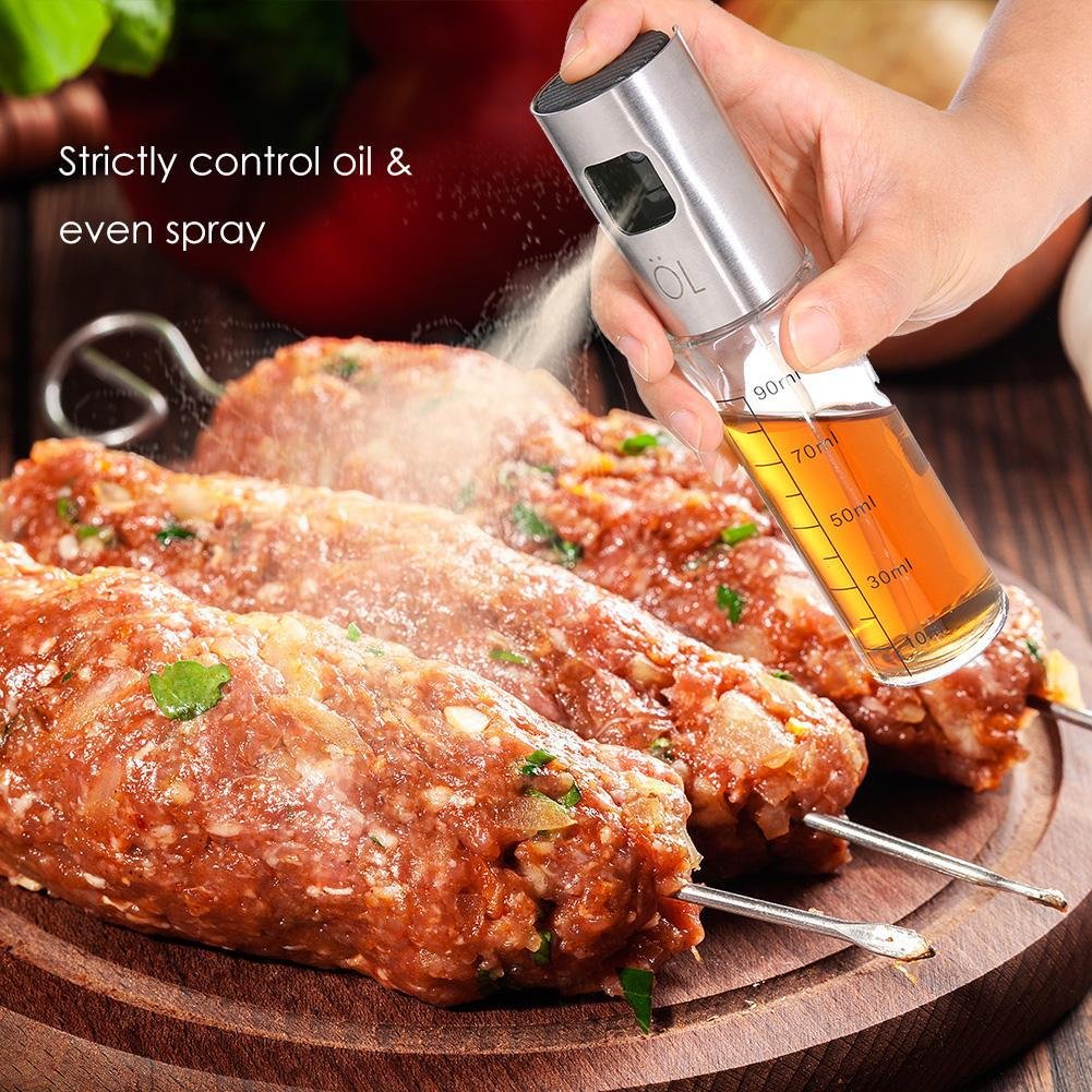 100mL Leakproof Stainless Steel Olive Oil Sprayer Kitchen Oil Spray Bottle