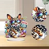 (US Only)2D Flat Easter Rabbit DIY Desktop Diamond Art Kits Easter Rabbit Fun Home Decor