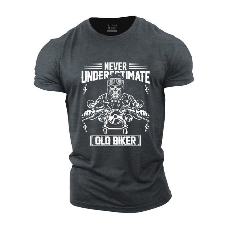 Cotton Old Biker Graphic Men's T-shirts tacday