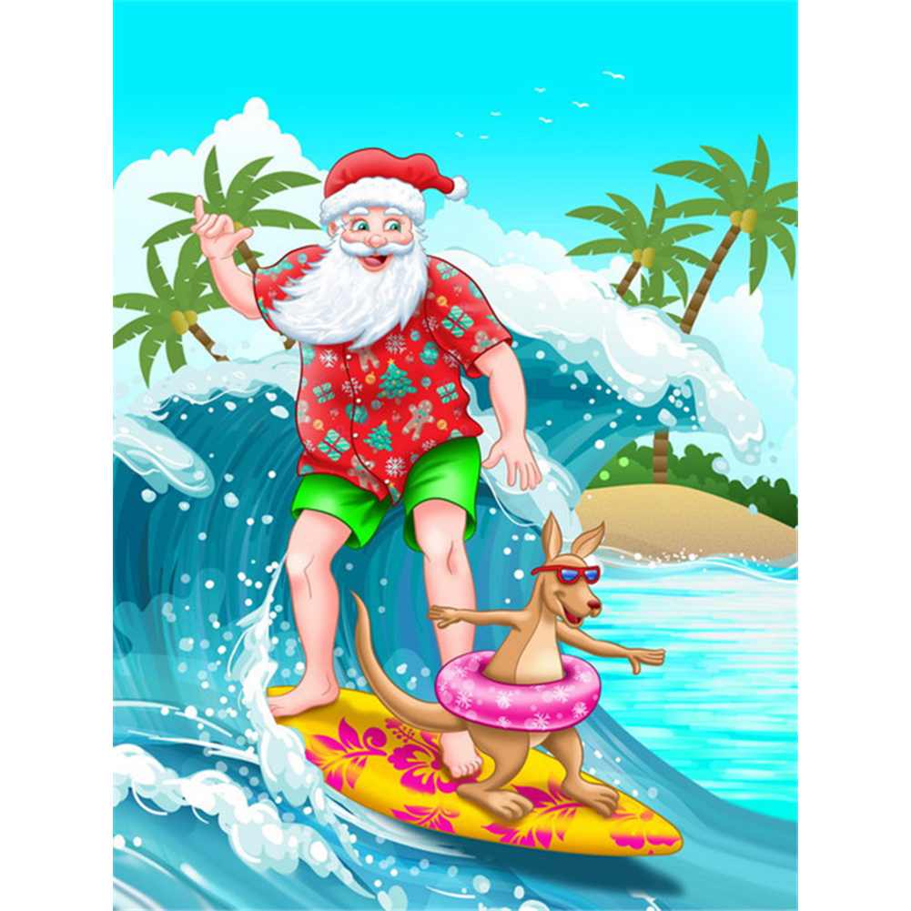 

Santa at the Beach - Round Drill Diamond Painting - 30*40CM, 501 Original