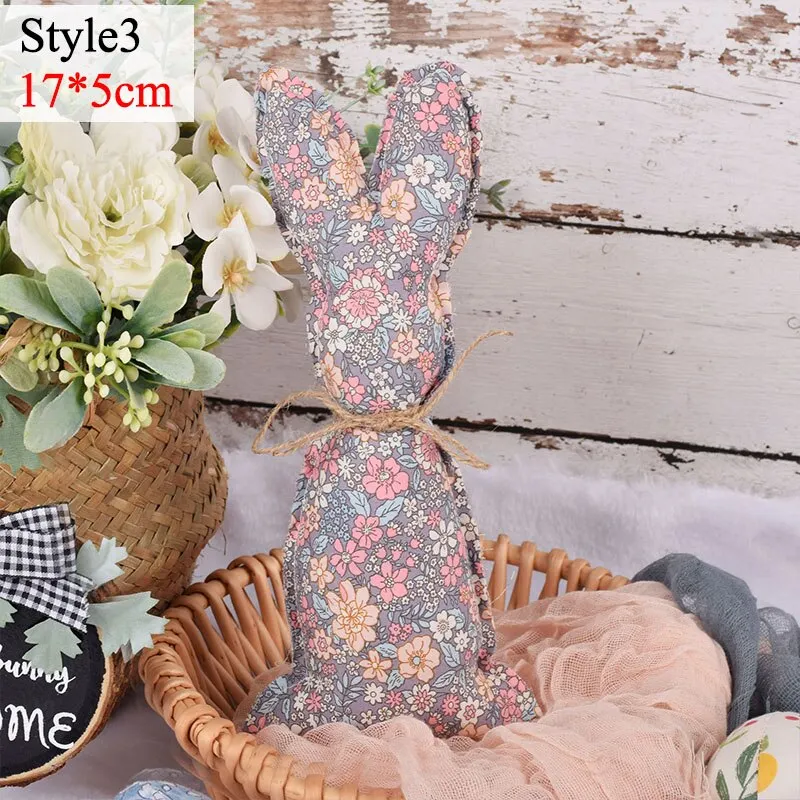 Easter Rabbit Pink Yellow Ornament Cute Cloth Bunny Doll for Spring Easter Home Party Decoration Kids Gift DIY Crafts Supplies