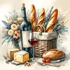 Bread And Beverages-11CT Stamped Cross Stitch 40*40cm/15.75*15.75in tapestrymarket
