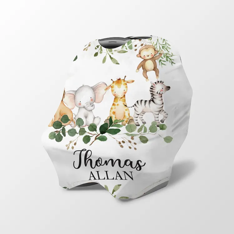 Personalized Safari Baby Car Seat Canopy| Canopyl216