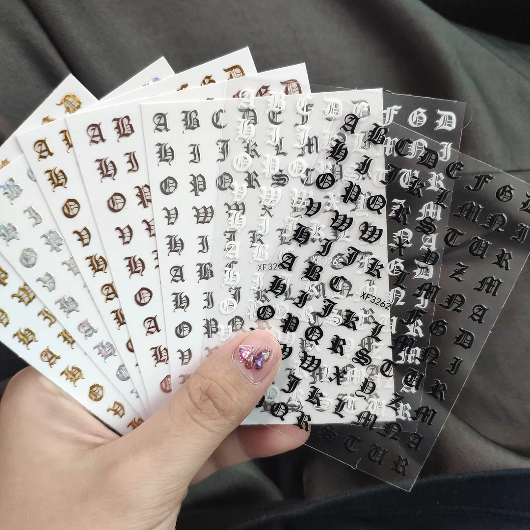 12PCS/3pcs Holographic 3D Butterfly Snake Dragon Love Design Laser Nail Stickers Winter Nail Art Decoration Nail DIY Accessories-Nail Inspo