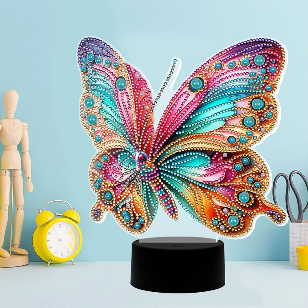 5D DIY Acrylic Butterfly Decorative Diamond Lamp for Art Crafts