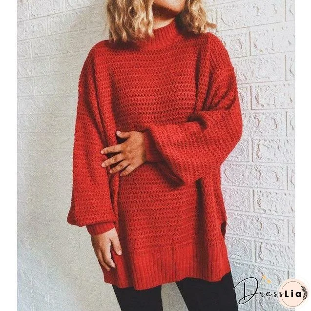 Elegant Solid Knitted Sweater