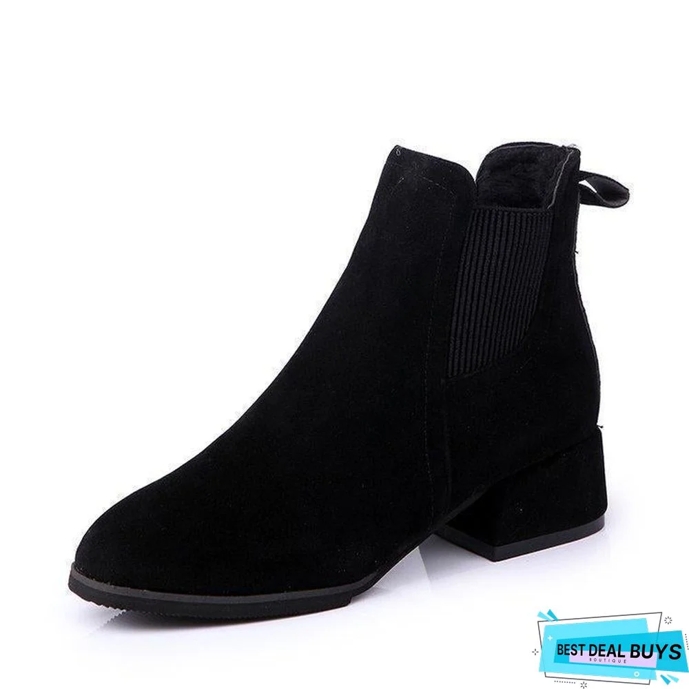 Nubuck Suede Round Toe Martin Boots