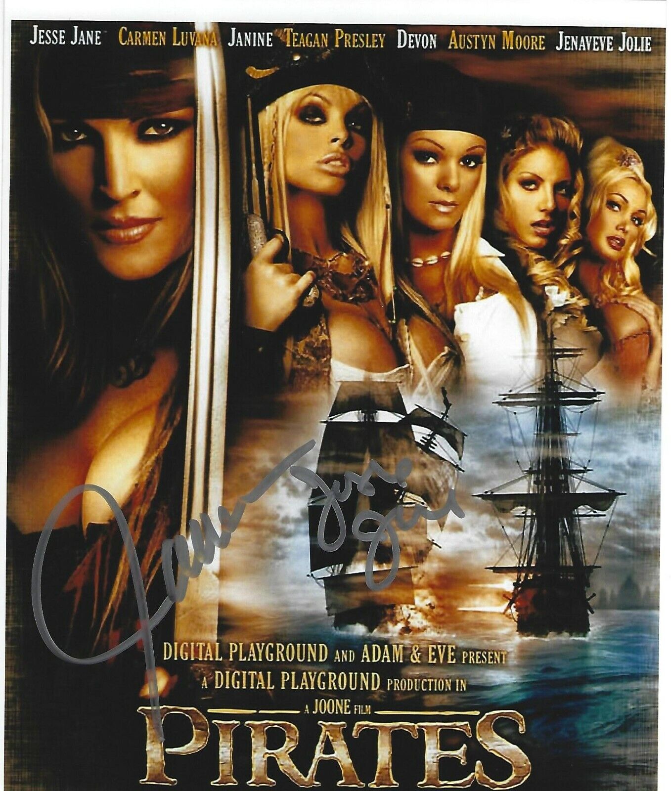 Jesse Jane & Janine Lindemulder Signed 8x10 Photo Poster painting Pirates XXX Picture Autograph