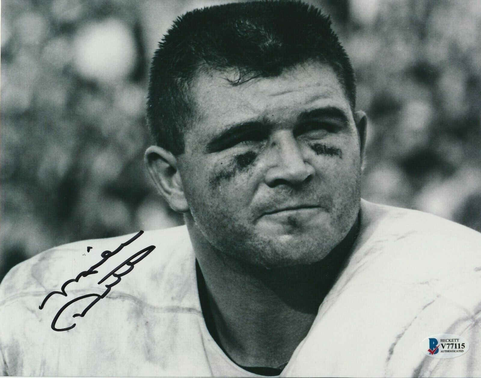 MIKE DITKA Signed BEARS Black & White 8x10 Photo Poster painting w/ Beckett COA