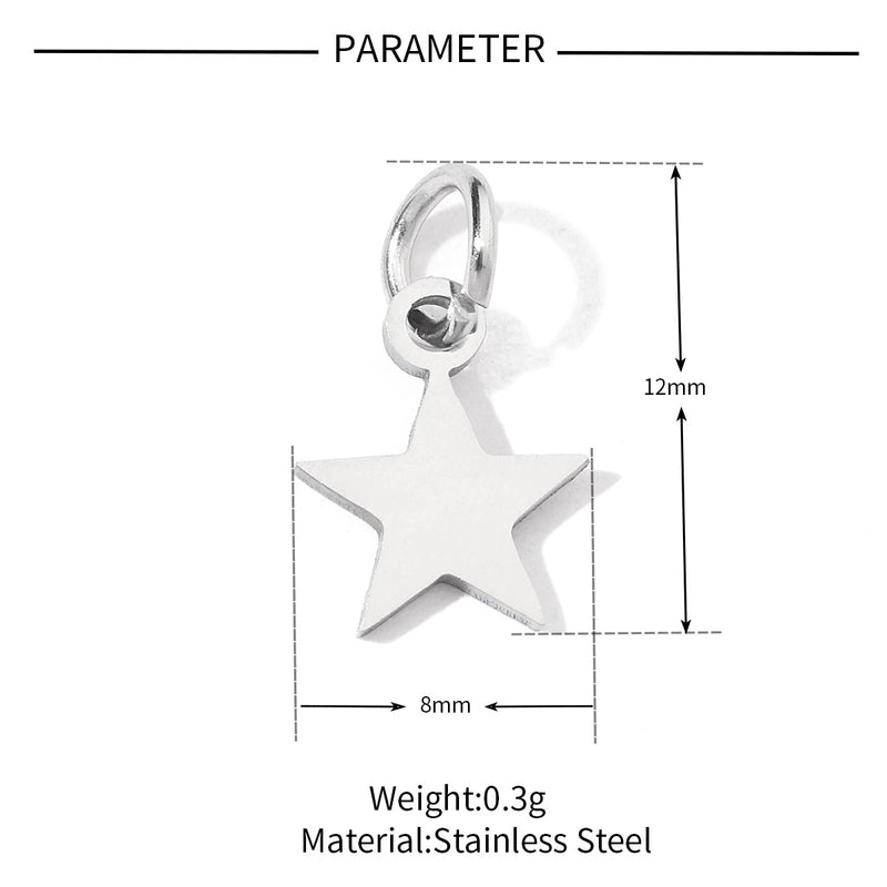 20 PCS/Package 28.5*30mm 6*11mm 7 * 12mm 201 Stainless Steel 18K Gold Plated Star Heart Shape Smile Face Polished Pendant