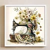 (Stamped/Counted) Retro Floral Sewing Machine - 14CT Cross Stitch 40*40cm/15.75*15.75in