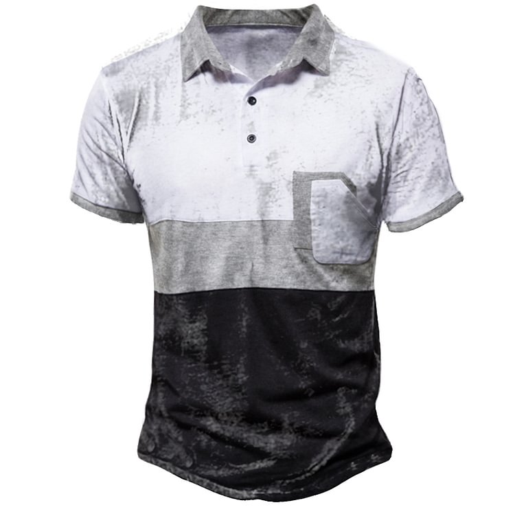 Men's Colorblock Short Sleeve POLO Shirt