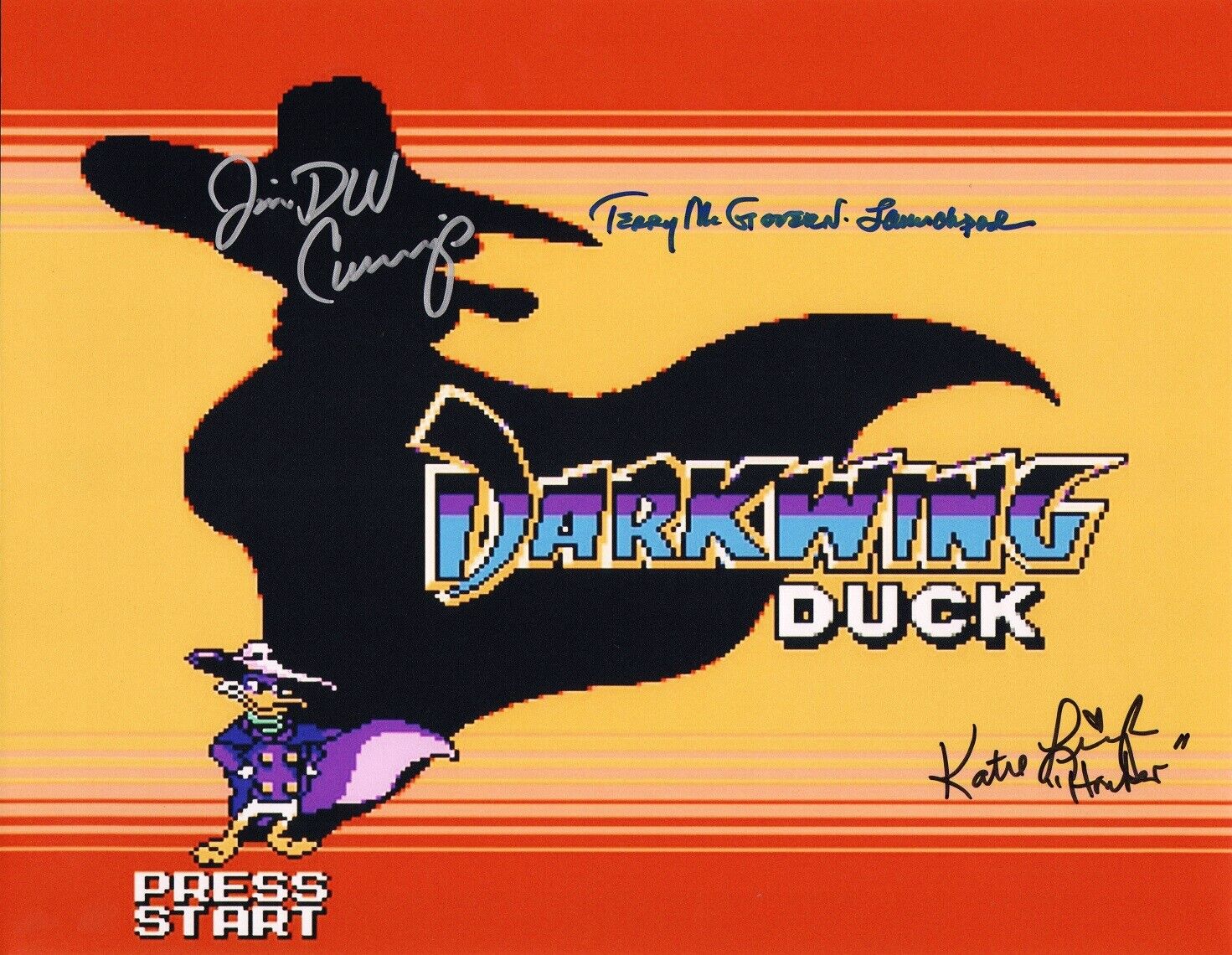 ~~ JIM CUMMINGS+2 Authentic Hand-Signed DARKWING DUCK