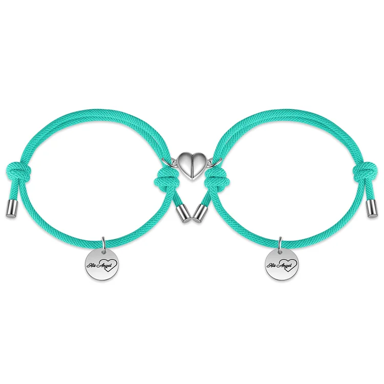 Personalized Couple Magnetic Bracelet Set Two Souls One Heart Matching Bracelet