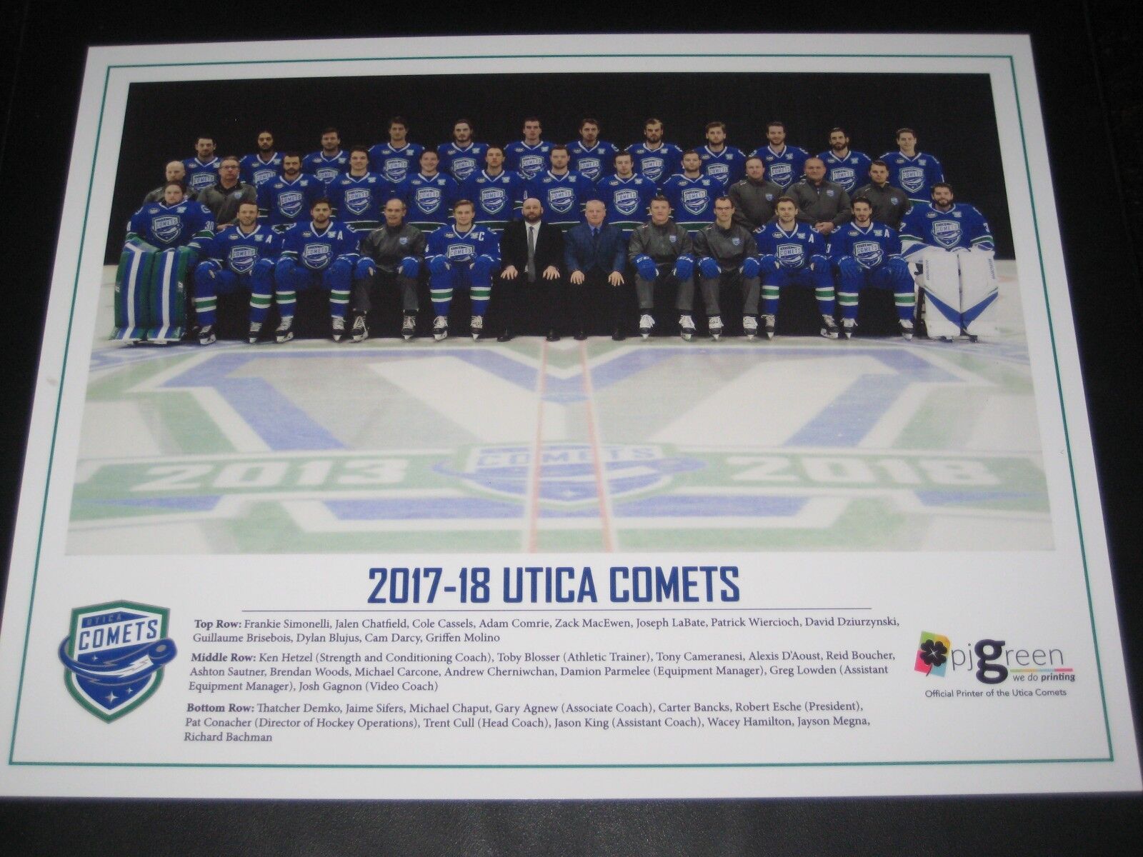 2017/18 UTICA COMETS team Issued promotional 8X10 Photo Poster painting