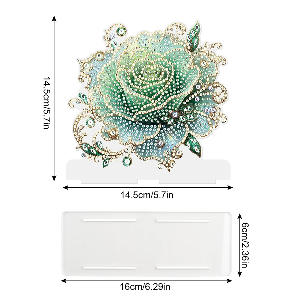 5D DIY Rose Diamond Art Acrylic Paper Towel Storage Rack Decor for Home Decor