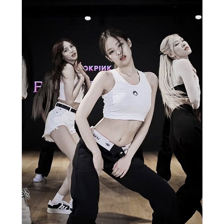 Navy Blue Folded Waist Pants Jennie BlackPink sites.unimi.it