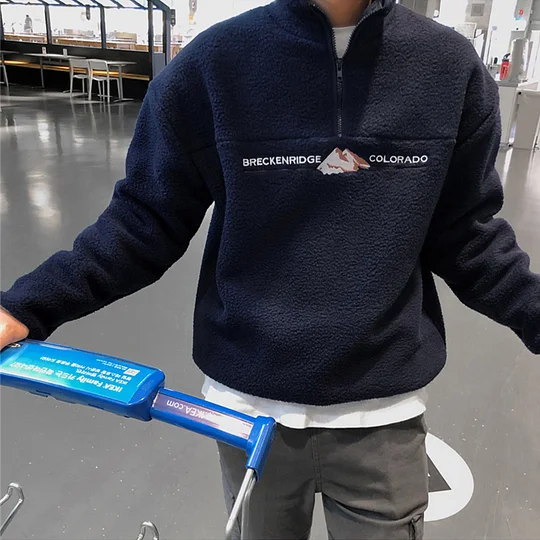 Mens Fleece Printed Casual Sweatshirt