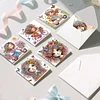 6PCS Diamond Painting Girl Greeting Cards Postcards with Envelopes
