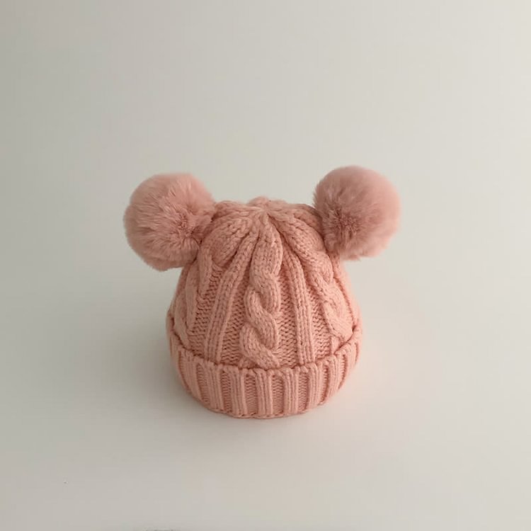 Baby Double Ball Warm Knitted Beanies