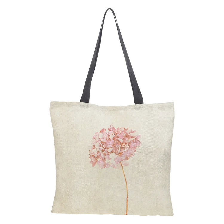 Linen Eco-friendly Tote Bag - Flower