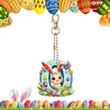 (US Only)PET Double Sided Special Shaped Easter Alphabet DIY Diamond Painting Keychain