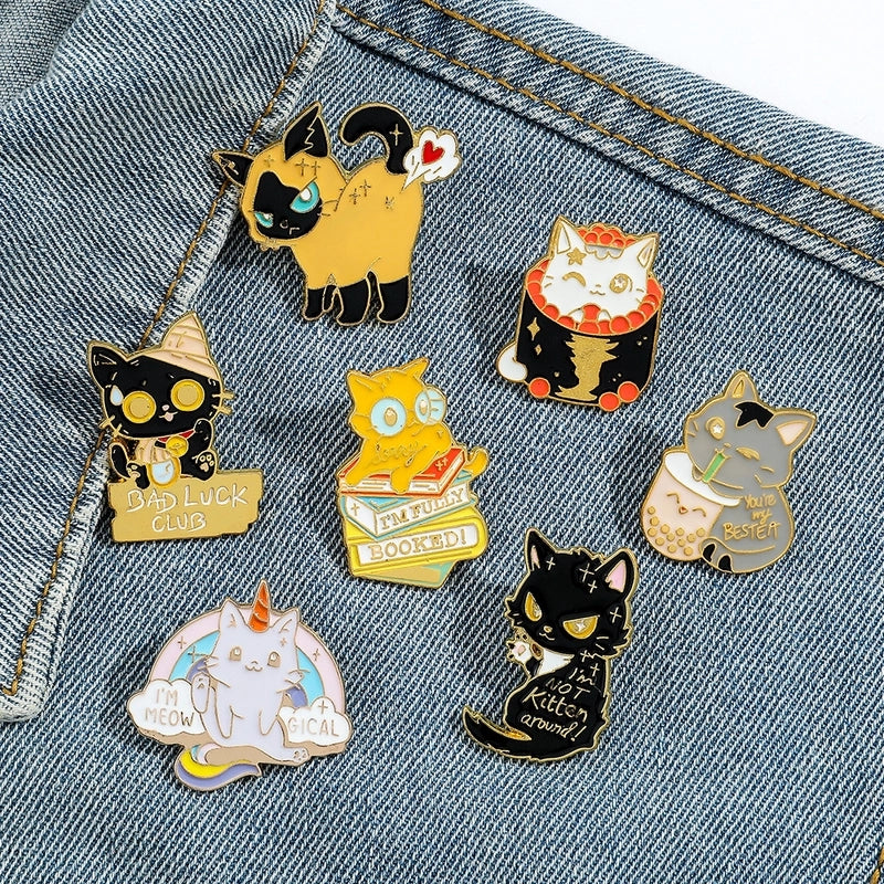 Cute Pin Cat Alloy Enamel Unisex Brooches