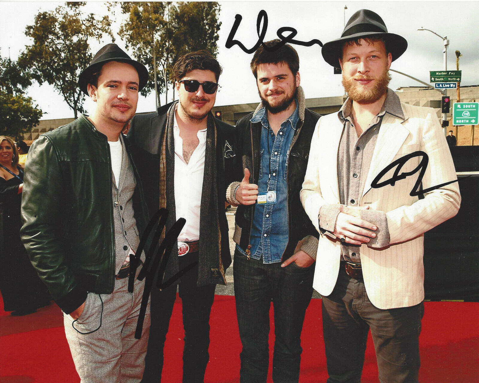 MUMFORD & SONS SIGNED AUTHENTIC BAND 8x10 Photo Poster painting w/COA FOLK ROCK X3