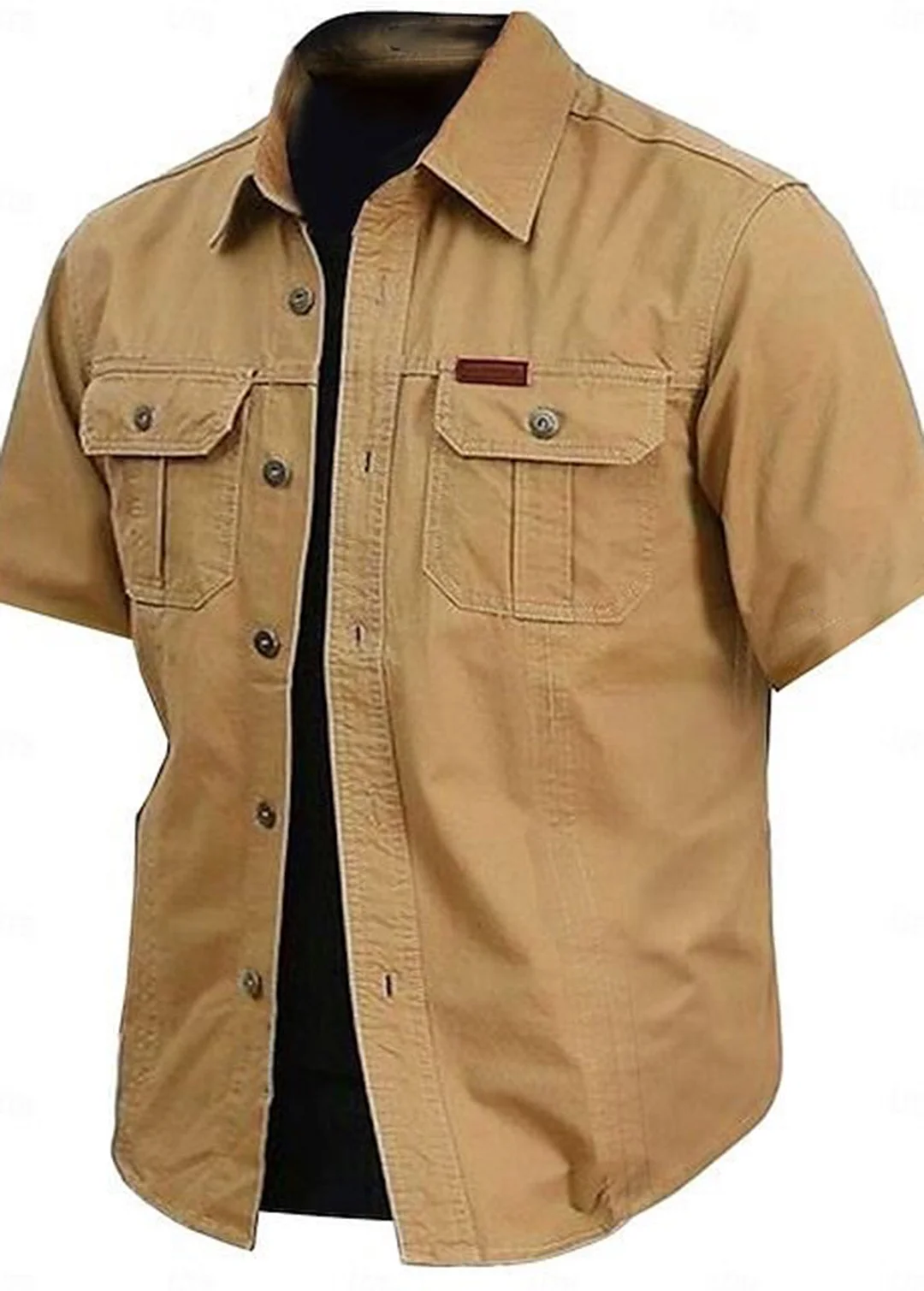 Cow Print Casual Men's work shirt short sleeve