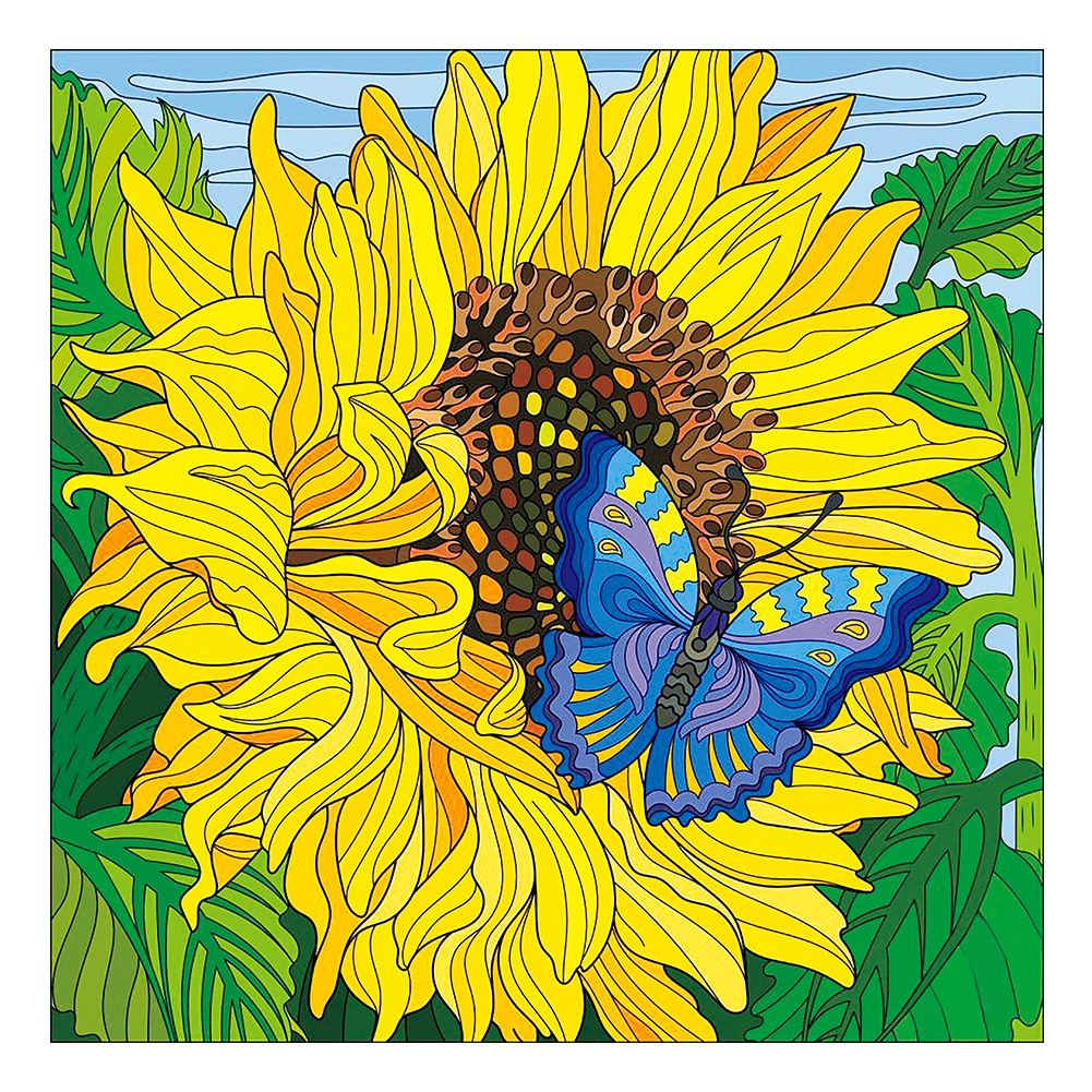 

Sunflower Butterfly - Special Shaped Diamond Painting - 30*30CM, 501 Original