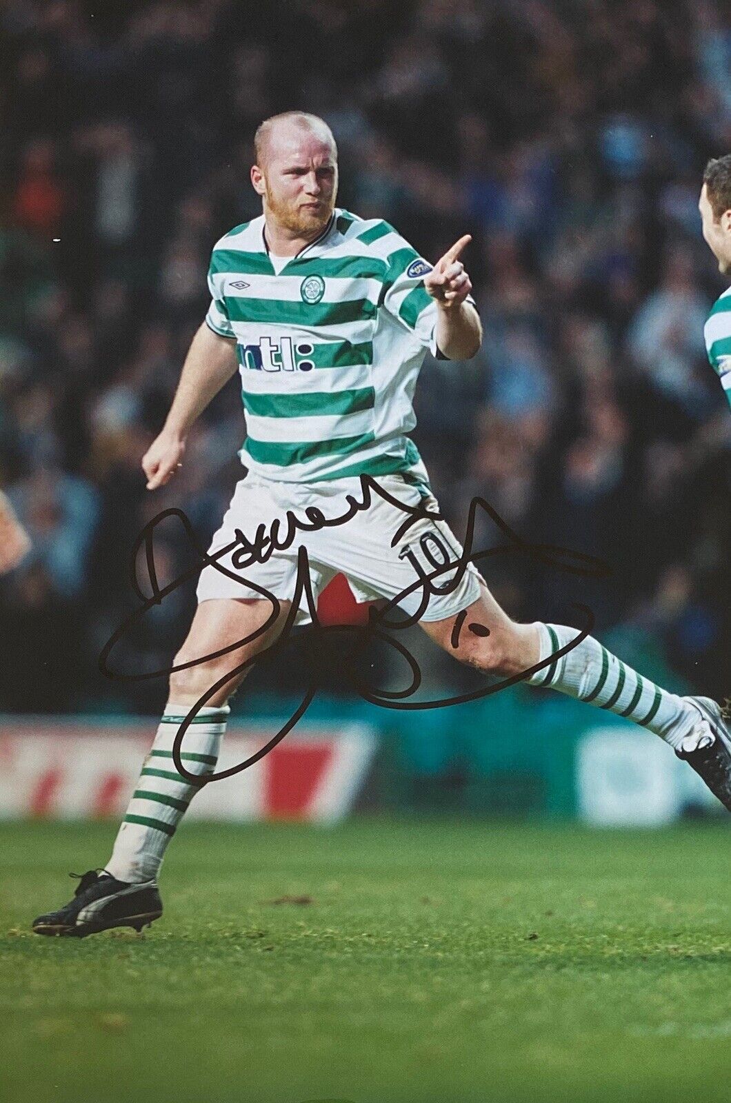 John Hartson Hand Signed 12x8 Celtic Photo Poster painting